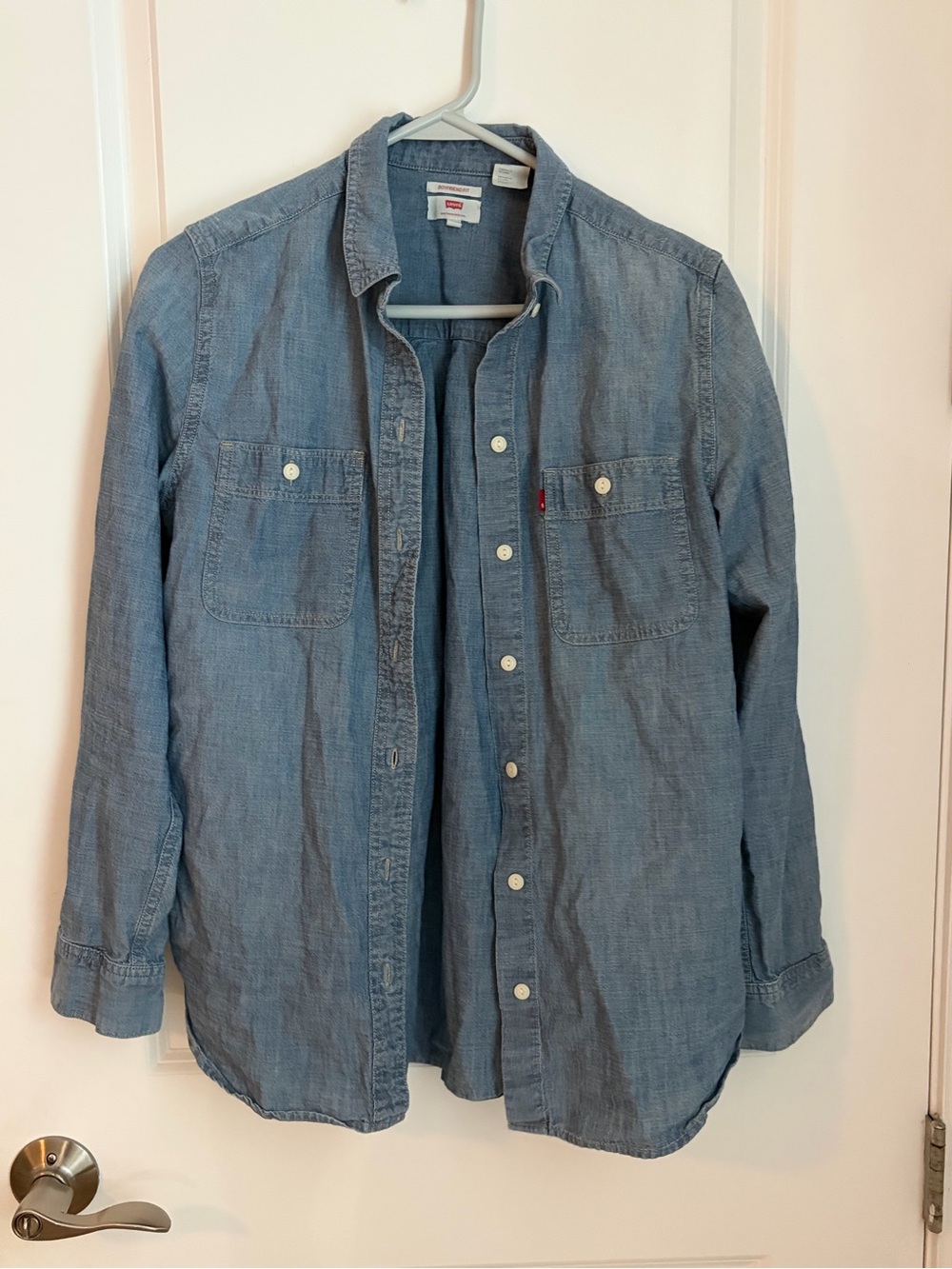 Levi's Light Blue Denim Boyfriend Button Down Shirt